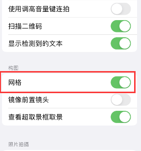 庄河苹果手机维修网点分享iPhone如何开启九宫格构图功能